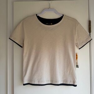 C&C California Mens XS Beige Pima Cotton Layered Look Short Sleeve T-Shirt New